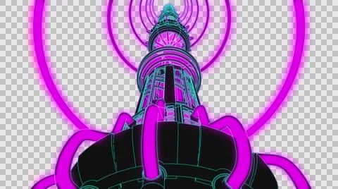 VJ Loop neon metal beats over movement 128 bpm  outlined Stock Footage 61802220
