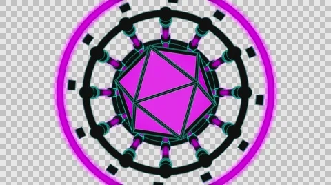 VJ Loop Neon Metal beats structure auto build top view 128bpm outlined Stock-Footage 61808528