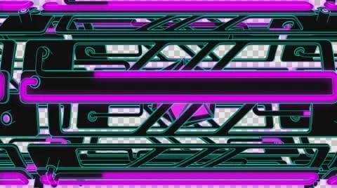 VJ Loop Neon Metal Beats structure moving sideways 128 bpm outlined Stock-Footage 61811051