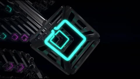 VJ Loop neon metal beats rollercoaster camera 128 bpm  720p Stock-Footage 61813688