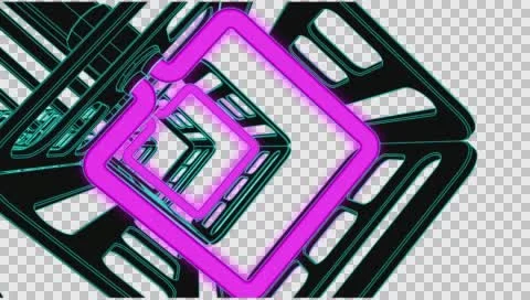 VJ Loop neon metal beats rollercoaster camera 128 bpm outlined 720p Stock-Footage 61849044