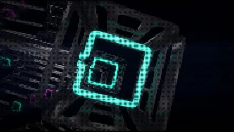 VJ Loop neon metal beats rollercoaster rotating camera 128 bpm  720p Video stock 61850115