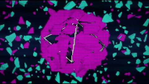 VJ Loop Neon Metal Beats colorful explosion 128 bpm Video stock 61850216