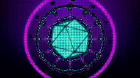 VJ Loop Neon Metal building structures Beat 128 bpm top view Stock-Footage 61777481