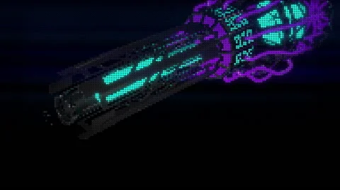 VJ Loop Neon Metal building structures Beat 128 bpm cam flight Stock-Footage 61778293