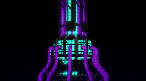 VJ Loop Neon Metal building structures Beat 128 bpm vertical move 스톡 동영상 61793687