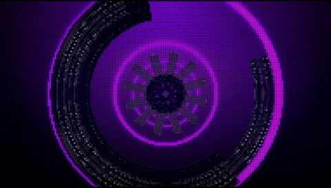 VJ Loop Neon Metal building structures Beat 128 bpm top view Stock Footage 61849834