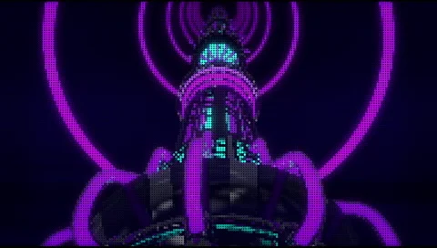 VJ Loop Neon Metal building structures Beat 128 bpm 스톡 동영상 61850147