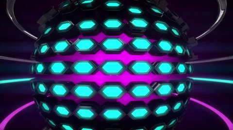 VJ Loop Neon Metal grid on fast Beat drop 128 ppm Stock Footage 61767306