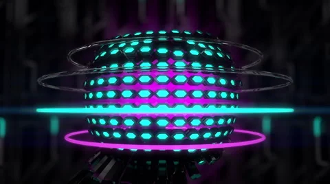 VJ Loop Neon Metal grid on fast Beat drop 128 ppm Stock Footage 61767917