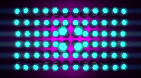 VJ Loop Neon Metal grid on fast Beat drop 128 ppm Stock Footage 61773451