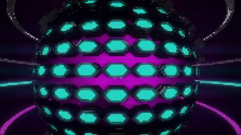 VJ Loop Neon Metal grid on fast Beat drop 128 ppm Stock Footage 61793640