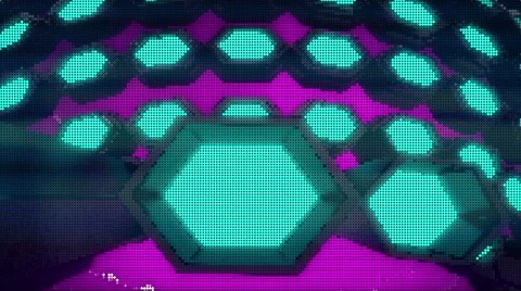 VJ Loop Neon Metal grid on fast Beat drop 128 ppm Stock Footage 61793681
