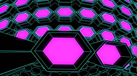 VJ Loop Neon Metal grid on fast Beat drop 128 ppm outlined w alpha channel Stock Footage 61800713