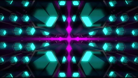 VJ Loop Neon Metal grid on fast Beat drop 128 ppm Stock Footage 61814519