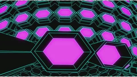 VJ Loop Neon Metal grid on fast Beat drop 128 ppm outlined w alpha channel Stock-Footage 61849277