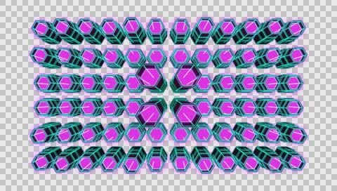 VJ Loop Neon Metal grid on fast Beat drop 128 ppm outlined w alpha channel Stock-Footage 61849573