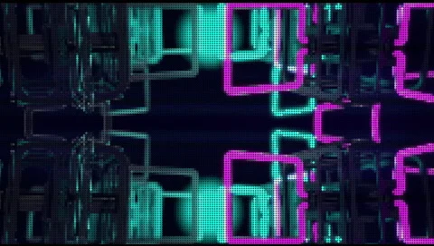 VJ Loop Neon Metal structures Beat 128 ppm Stock Footage 61850027