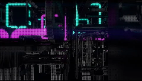 VJ Loop Neon Metal structures Beat 128 ppm Stock-Footage 61850028