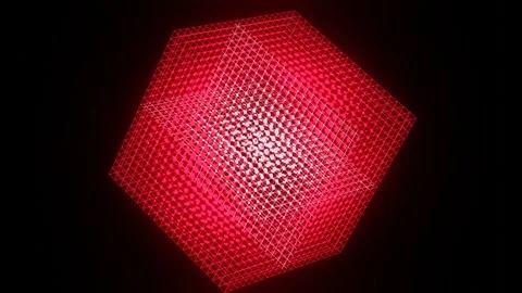 VJ Loop Neon Pulsating Cube Stock Footage 269797850