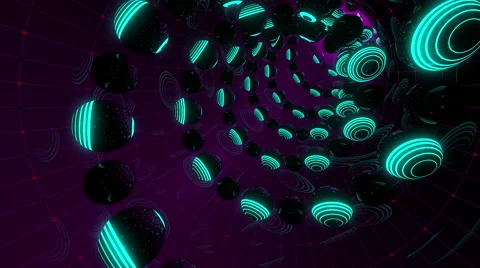 VJ Loop Neon Spheres 3 库存影片 60180058