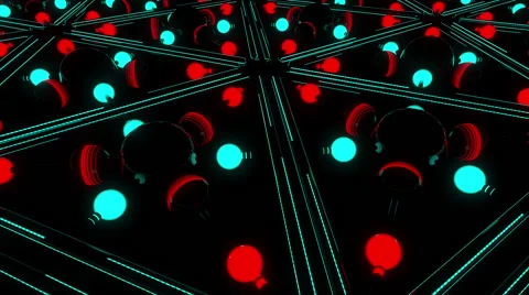 VJ Loop Neon Spheres 5 库存影片 60180308