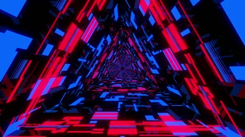 VJ Loop Neon Triangular Tunnel 2 库存影片 60176005