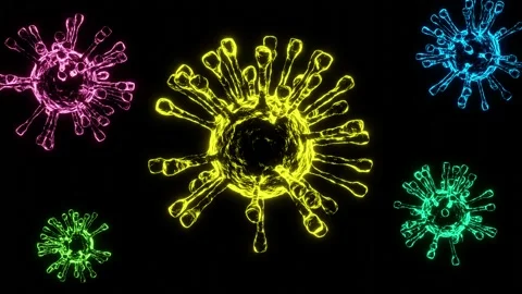VJ LOOP neon virus COVID-19 Stock Footage 146887484