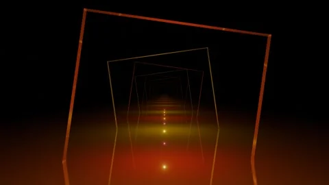 VJ Loop Opposite Side Rotating Square Tunnel 4K - Futuristic Music Backgroun Stock Footage 293944449