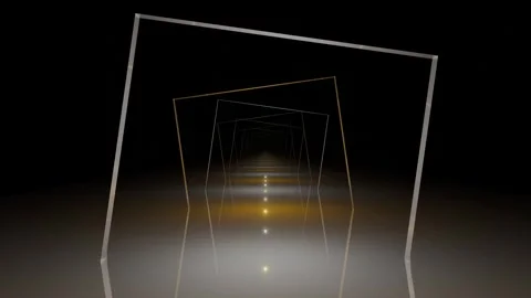 VJ Loop Opposite Side Rotating Square Tunnel 4K - Futuristic Music Backgroun Stock Footage 293944483