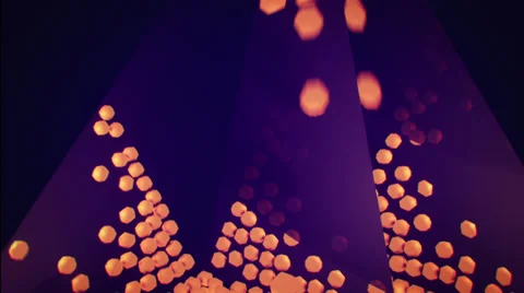 VJ Loop - Orange 3D spheres falling inside of an hourglass Stock-Footage 35803874