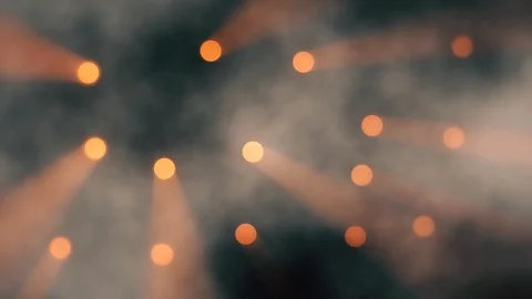 VJ Loop Orange Concert Lights with Rising Smoke and Volumetric Fog 스톡 동영상 122061704