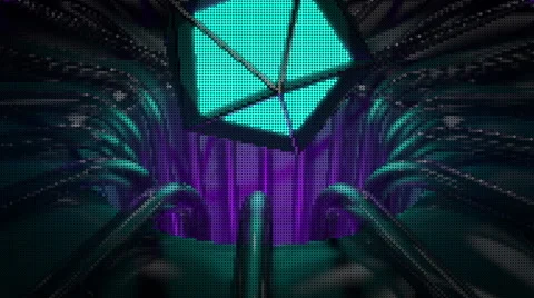 VJ Loop platonic coming out from neon metal beats structure 128 bpm animate  Stock-Footage 61776743