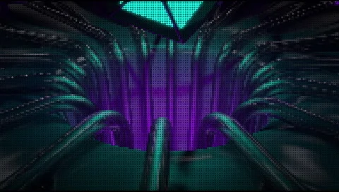 VJ Loop platonic coming out from neon metal beats structure 128 bpm animate 720p Video stock 61849847