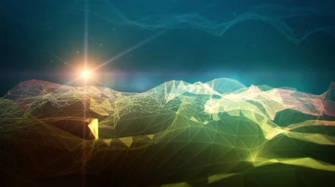 VJ Loop - Polygon mountain 3D space landscape Stock Footage 35269042
