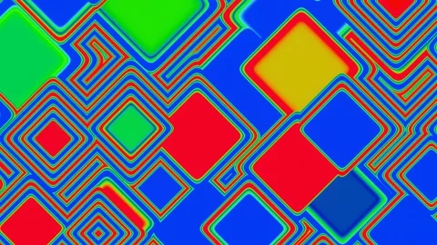 VJ Loop Pulsating animation of multi-colored squares Stock Footage 187479319