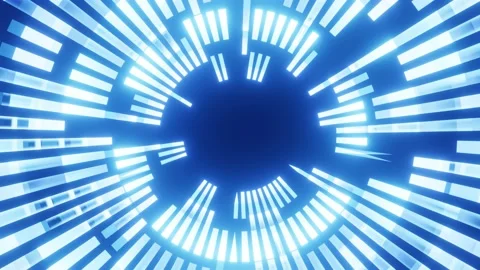 VJ Loop Pulsating Blue Disco Rays. Video stock 166863008