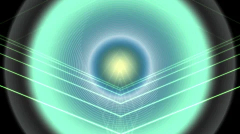 VJ Loop - Pulsating circles with glowing dancing lines Stock Footage 35148843