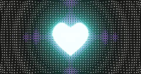 Vj loop Pulsating Heart. Circular wave effects. Neon light red and purple. Vidéo 168187222