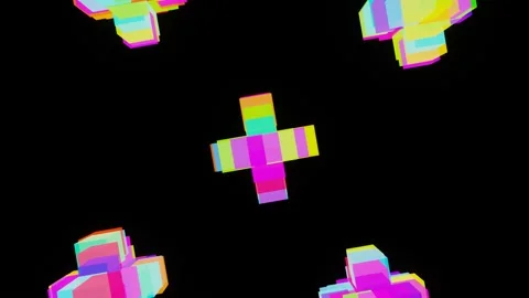 VJ Loop Pulsating Multicolored Bright Cubes 1012. Video stock 166687794