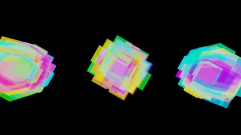 VJ Loop Pulsation of multicolored prisms. Stock Footage 166687852