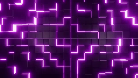 VJ loop purple background with motion cubes Video stock 167214638