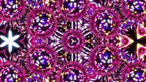 Vj Loop Purple Neon kaleidoscope. Seamless animation. Stock Footage 170235583