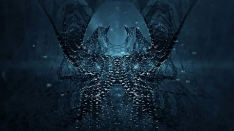 VJ Loop - Random Digits Dark Plexus Data Networks Abstract Motion Background Stock Footage 82715228