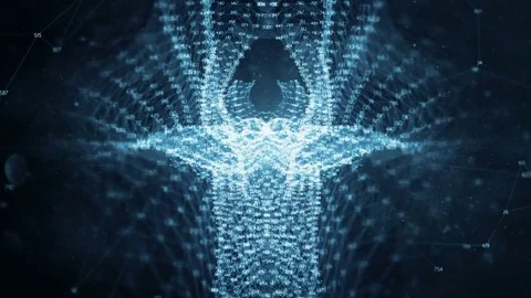 VJ Loop - Random Digits Plexus Data Networks Abstract Motion Background Stock Footage 82707839