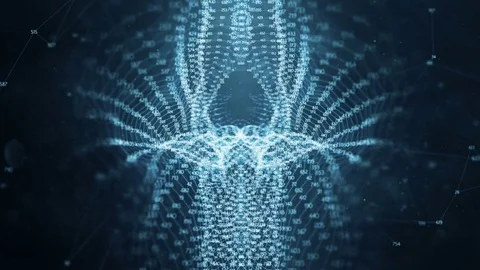VJ Loop - Random Digits Plexus Data Networks Abstract Motion Background Stock Footage 82714995