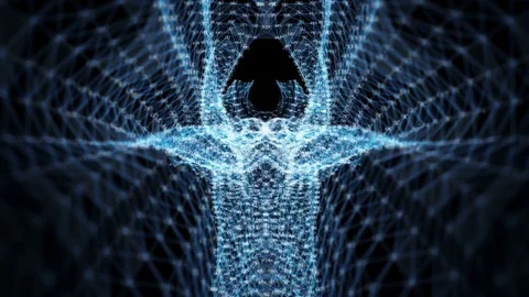 VJ Loop - Random Digits Plexus Data Networks Abstract Motion Background Stock Footage 82719487