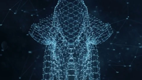 VJ Loop - Random Digits Plexus Data Networks Abstract Motion Background Stock Footage 82720575