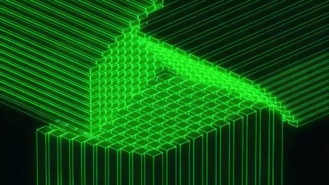 VJ Loop Retro Laser Tunnel Stage Geometry Tech Futuristic Backdrop Video stock 339272708