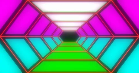Vj loop retrowave style tunnel. Stock Footage 124571003